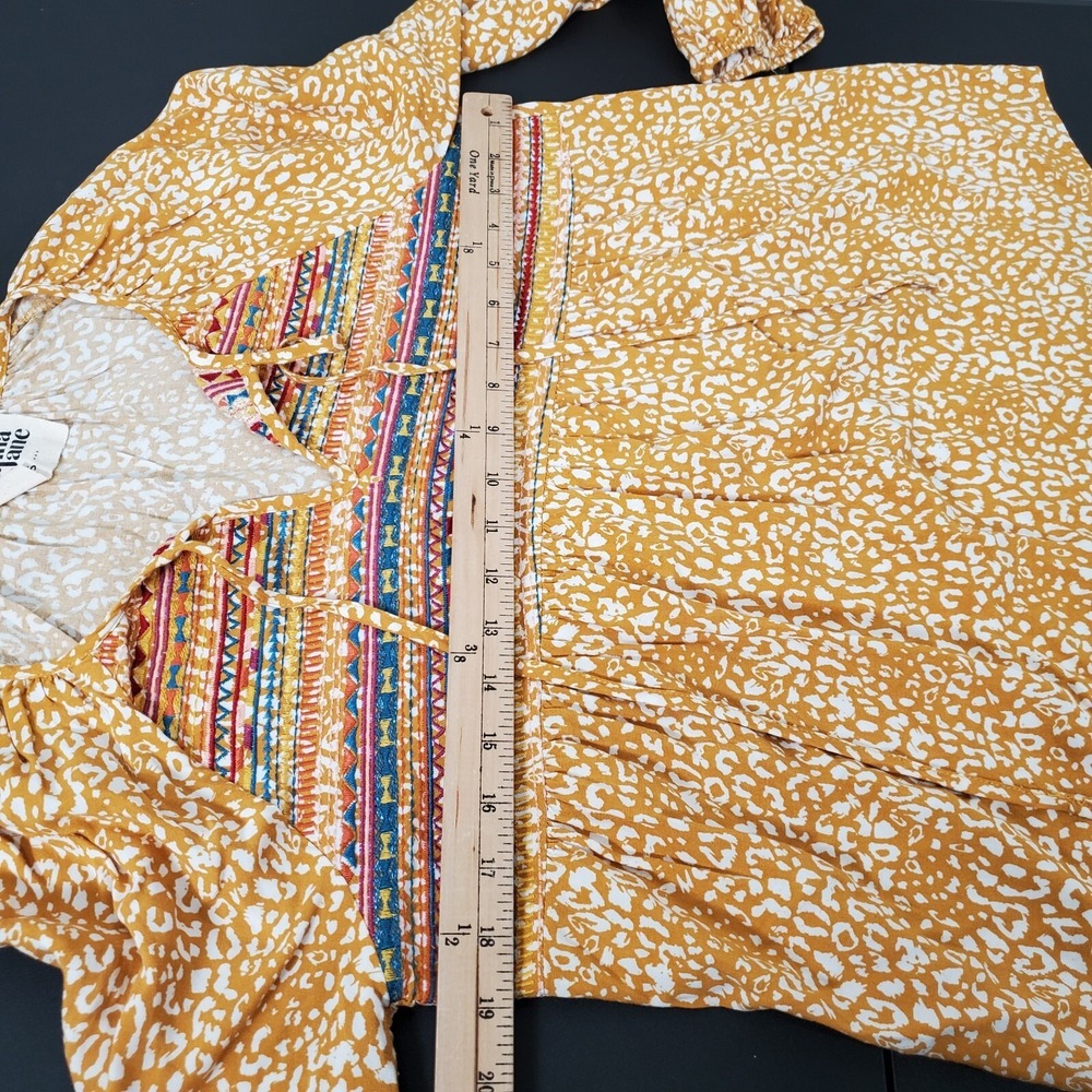 Savanna Jane Sleeveless Embroidered Cactus Gold Leopard Print Top Size Small - Picture 9 of 9